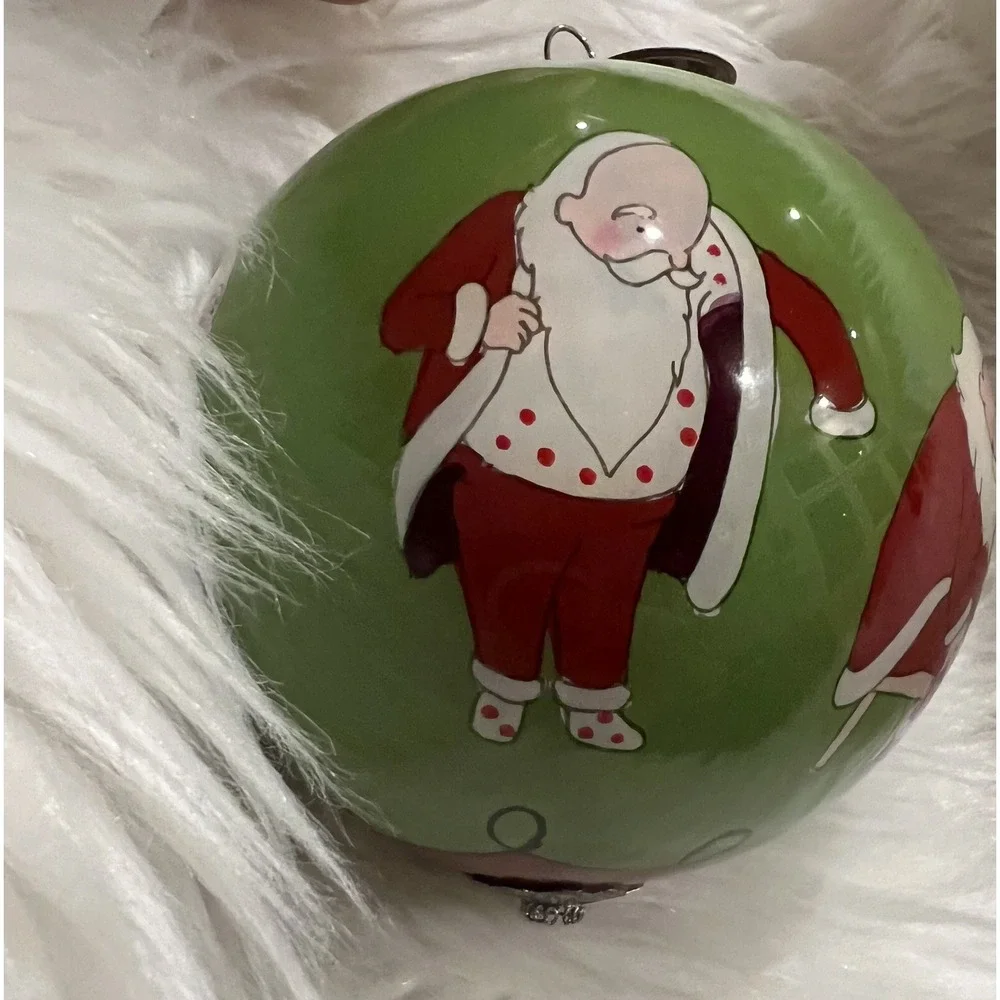 Pier 1 Li Bien 2015 Santa Getting Dressed Christmas Eve Mouth Blown Glass